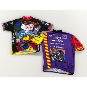 ROMERO BRITTO x Pactimo Best Buddies Cycling Jersey Lot Full-Zip Art Men's L